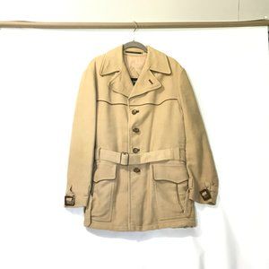 70's Vintage It's A Ringer Mens 38 Beige Pea Coat